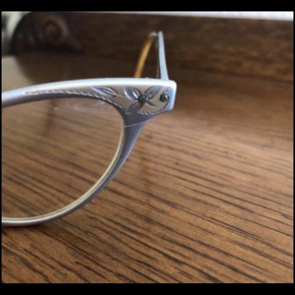 Vintage Cat Eye Glasses by Art Craft *Silver-Blue - Picture 6 of 8